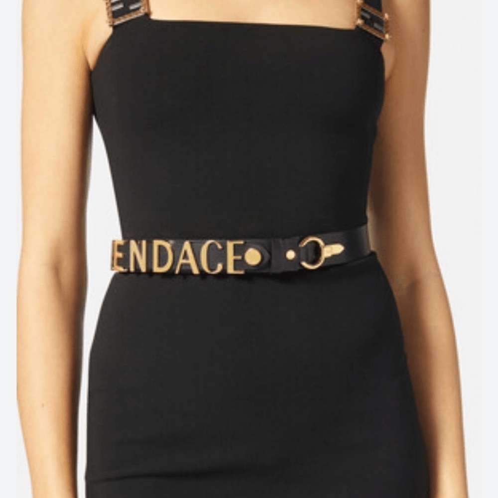 VERSACE X FENDI Calfskin Fendace Logo Belt - Picture 5 of 9